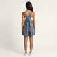 Floral Denim Overall Romper Adjustable Strap Sleeveless Shortalls Loose Fit