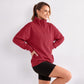 Snap Button Hooded Long Sleeve Pullover Sweatshirt