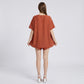 2-Piece Summer Lounge Set with Tie-Front V-Neck Top Short Sleeves and Curved Hem Shorts