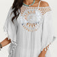 Crochet Medallion Swim Cover Up Dress with Tassel Trim and Relaxed Boho Silhouette
