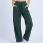 High Rise Drawstring Wide Leg Utility Pants with Patch Pockets