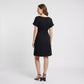 Maternity Short Sleeve Dress with Tie Waist and Relaxed A-Line Fit