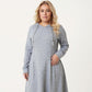 Plus Size Long Sleeve Hooded Maxi Dress with Relaxed Fit Silhouette and Soft Flowy Hem