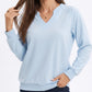 Long Sleeve V-Neck Sweatshirt with Raglan Sleeves