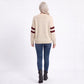 Star Graphic Striped Sleeve Crewneck Knit Sweater