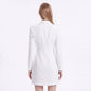 Long Sleeve Button Front Blazer Dress with Notched Collar