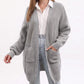 Long Open Front Knit Cardigan with Pockets