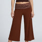 Polka Dot Contrast Waistband Cropped Wide-Leg Trousers