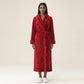 Plush Bathrobe with Shawl Collar, Self Tie Belt and Faux Shearling Trim