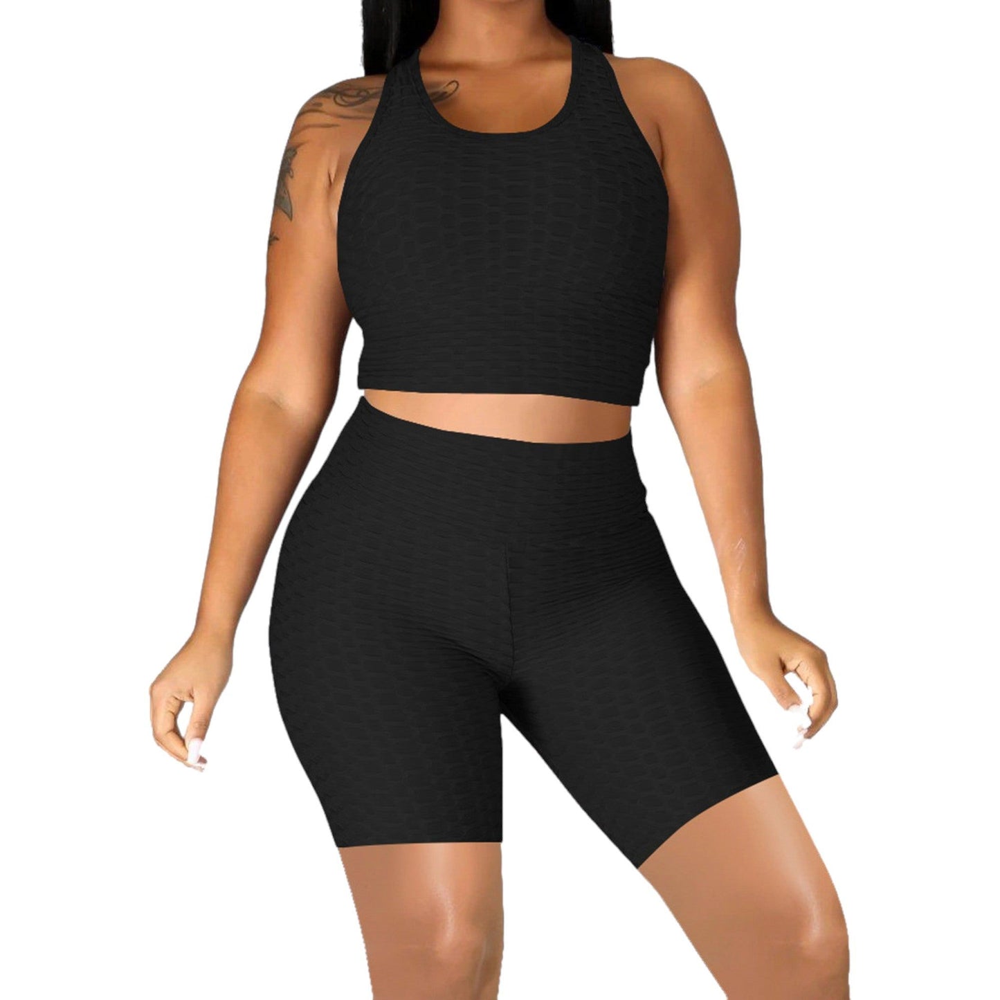 Seamless Yoga Workout Set for Stretchy 2 Piece Outfits