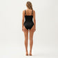 Maternity One-Piece Swimsuit with Ruched Front and Keyhole Detail