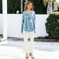 Long Sleeve T Shirt V Neck Casual Basic Tee Tie Dye Tops