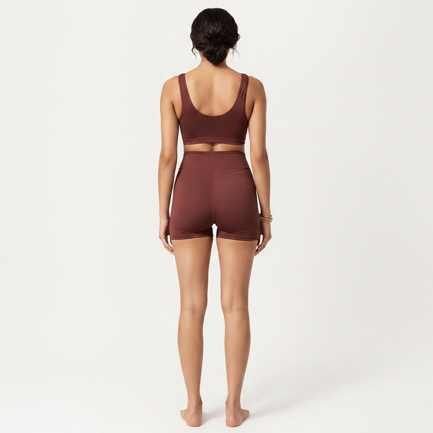 Two-Piece Maternity Swimwear Set with Cropped Tank Top and High-Waisted Shorts