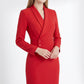 Long Sleeve Blazer Dress with Shawl Collar and Buttoned Waist