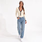 Ribbed Long Sleeve Bodysuit Deep V Neck Contrast Trim Henley Style Top
