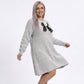 Plus Size Plaid Bow Detail Sweater Dress