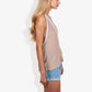 Halter Neck Knit Tank Top with Side Tie