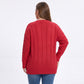 Plus Size Faux Pearl Cable Knit Tunic Sweater