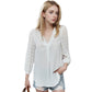 Chiffon Blouse Swiss Dot Long Sleeve Top