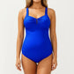 Maternity One-Piece Swimsuit with Ruched Front and Keyhole Detail