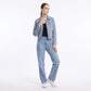 Classic Denim Jacket Long Sleeve Button Front Trucker Jacket with Chest Pockets