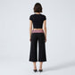 Contrast Foldover Waistband Leopard Print Cropped Trousers