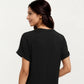 Short Sleeve V Neck Shift Dress with Button Detail Relaxed Fit Casual Tunic Dress
