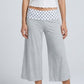 Polka Dot Contrast Waistband Cropped Wide-Leg Trousers