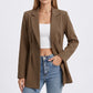 Longline Single Button Blazer with Notched Lapels