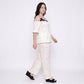 Plus Size 2-Piece Polka Dot Off Shoulder Pajama Top and Wide Leg Pants Sleepwear Lounge Set