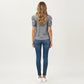 Short Sleeve Puff Sleeve Knit Top with Crew Neck and Soft Textured Fabric