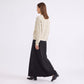 Striped Ribbed Crewneck Button Front Cardigan Sweater