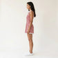 Gingham Romper Sleeveless Lace Trim Fit and Flare Lightweight Casual One Piece