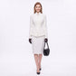 Asymmetric Button Front Blazer with Stand Collar and Peplum Hem