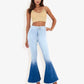 Classic Retro High Waist Long Denim Bell Bottom Jeans