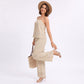 Sleeveless Button Front Jumpsuit with Crochet Lace Back