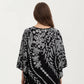 Floral Print Kaftan Maxi Dress with V-Neck Button Front and Flowy Batwing Sleeves