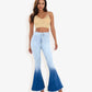 Classic Retro High Waist Long Denim Bell Bottom Jeans