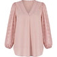 Chiffon Blouse Swiss Dot Long Sleeve Top