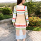 Multicolor Striped Off-Shoulder Knit Dress