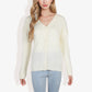 Button-Up Cardigan V-Neck Long Sleeve with Ribbed Hem