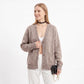Oversized V Neck Button Front Cardigan with Pockets