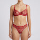 Polka Dot Sheer Mesh Underwire Bra and Panty Two Piece Lingerie Set