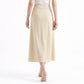 High Waist Pleated Midi Skirt A Line Flap Pocket Detail Textured Skirt