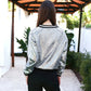 Striped Long Sleeve Sequin Varsity Jacket