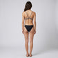 2-Piece Bralette Bikini Swimsuit with Scoop Neck Animal Print Straps Strappy Side Bottoms and Stretch Fit
