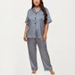 Plus Size 2-Piece Floral Kimono Robe Set with Short Sleeve Open Front Longline Cover Up and Matching Inner Dress