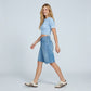 High-Waisted Denim Bermuda Shorts