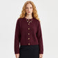 Gold Button Crewneck Cardigan Sweater