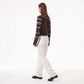 Geometric Pattern Button Front Knit Cardigan Sweater
